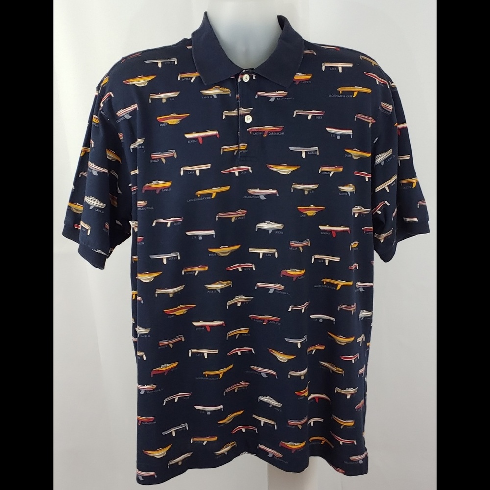 Nautica Vintage Polo, Nautical Pattern Size Large